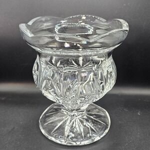 Royal Limited 24% Lead Crystal Pedestal Votive Candle Holder Vase Czech‎